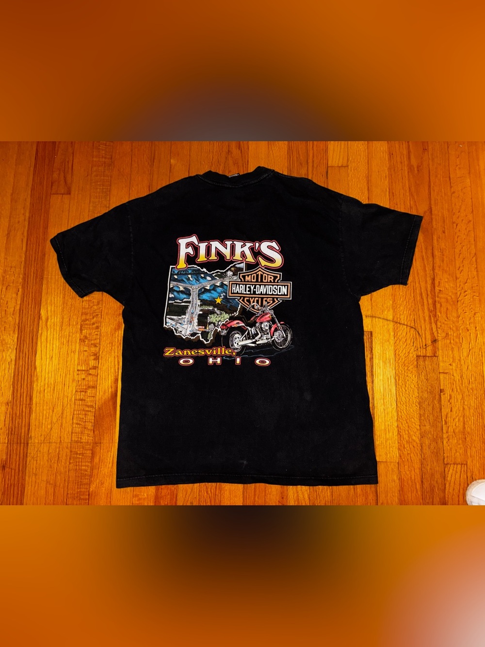 Harley-Davidson 1999 Fink's Zanesville OH Men's Black Pocket T-Shirt XL
